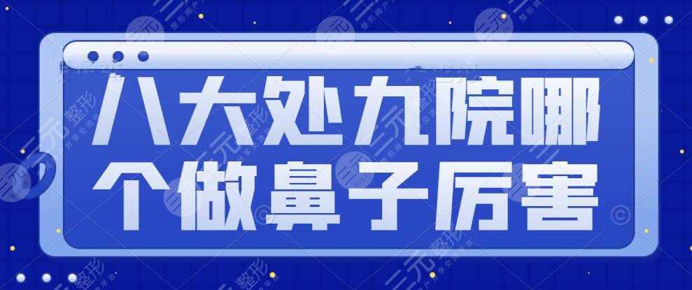 八大处九院哪个做鼻子厉害？独特优势+特殊项目+哪家技术更胜一筹？